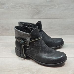 Earth Origis Women's Priya Black Ankle Leather Boots Shoes Sz 10M